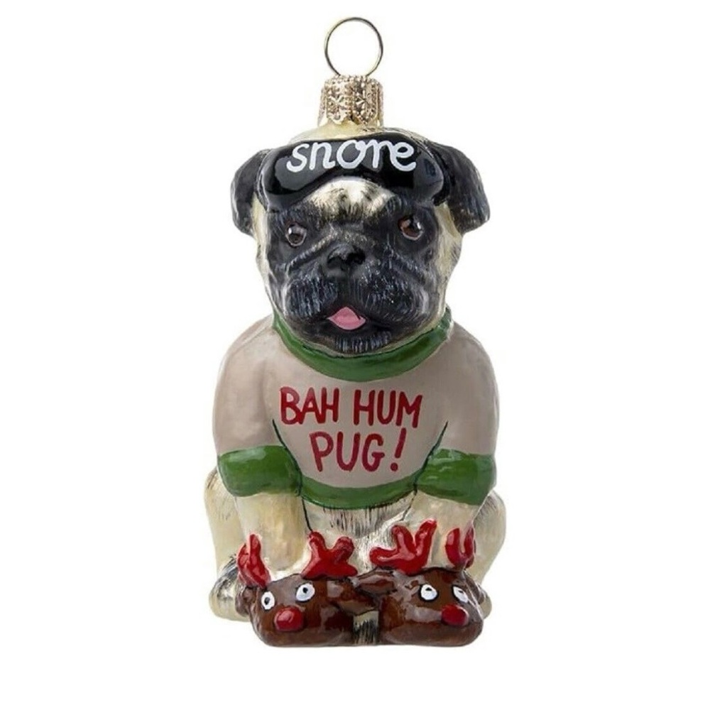 Joy to the World Bah Hum Pug Collectibles Ornament. Brand New In Box. - Picture 2 of 12